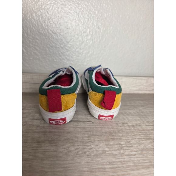 Vans Old Skool V Color-Block Skate Shoe - Baby / Toddler - Red / Blue - Picture 4 of 6